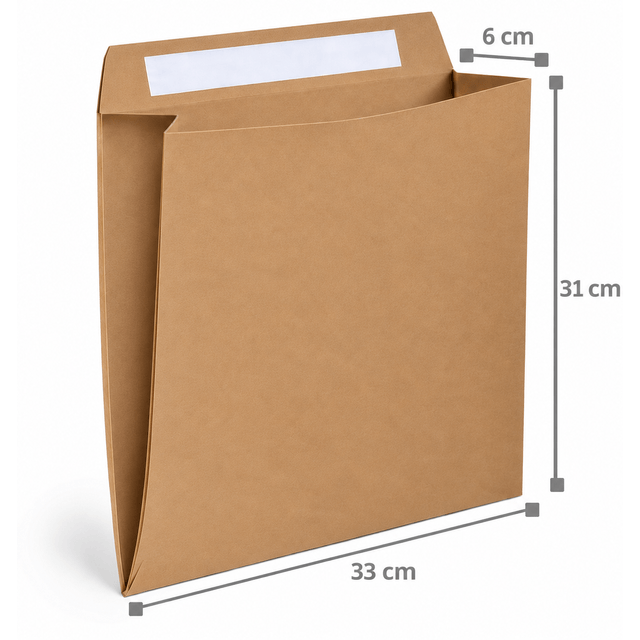 Envelope de papel kraft com fita dupla face M